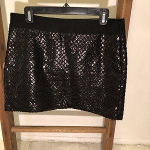 Milly black printed mini skirt